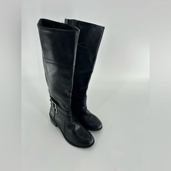 Arizona Jean Co Denmark Riding Knee Wide Calf Boots Black NWT Size 6M - Picture 1 of 9